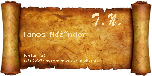 Tanos Nándor névjegykártya